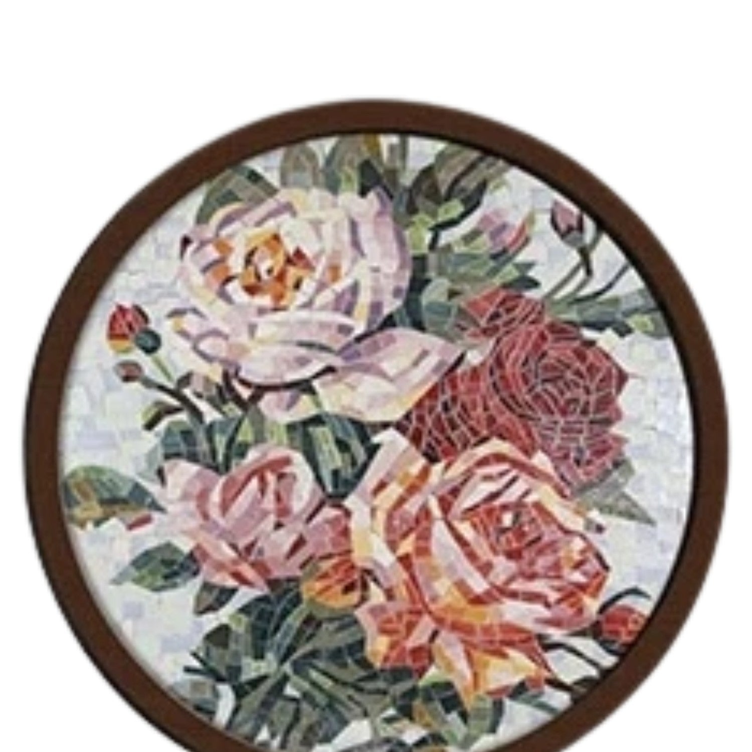 Ceramic Wall Art With Rose Pattern