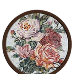 Ceramic Wall Art With Rose Pattern