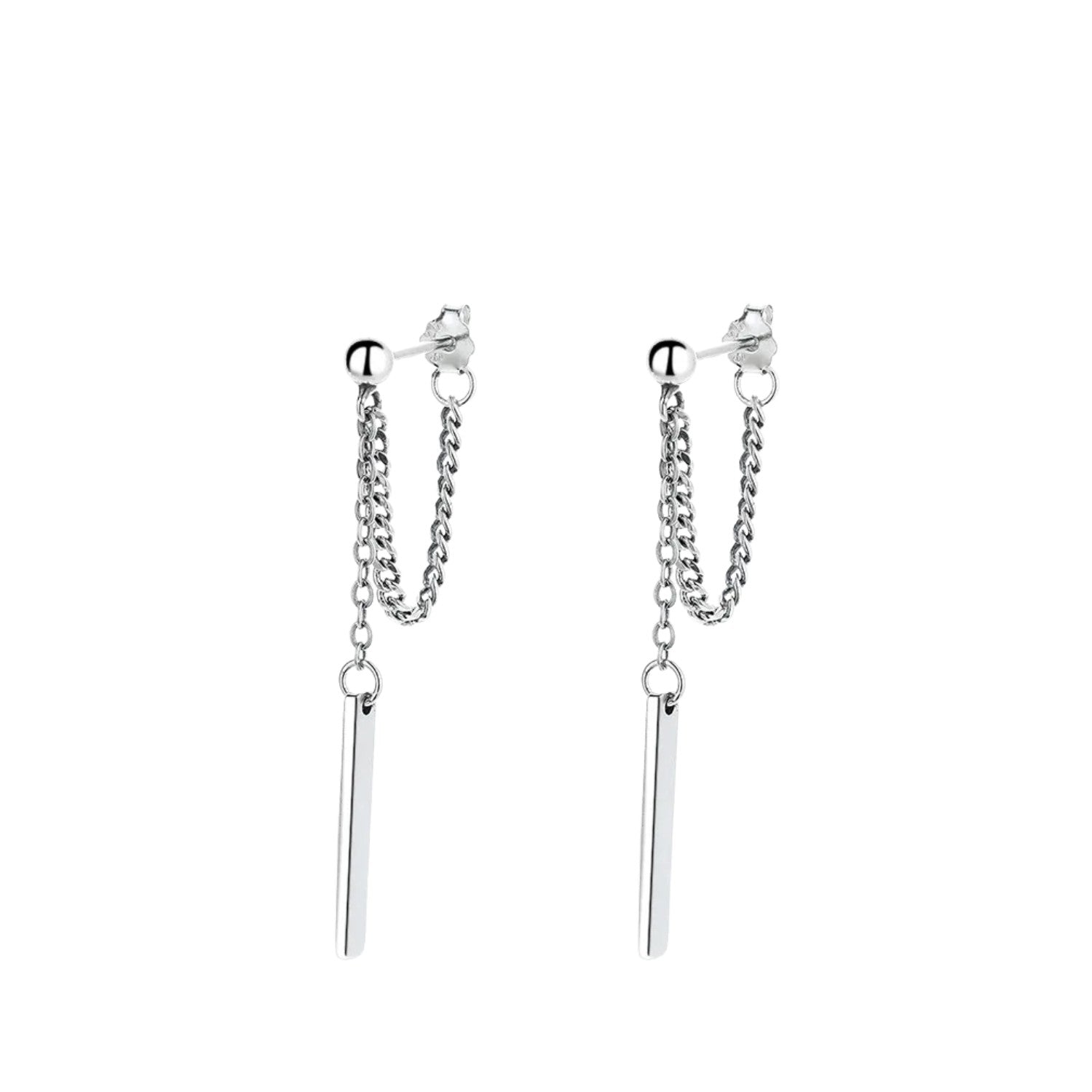 Chain Earrings For Men And Women Handcrafted 925 Sterling Silver
