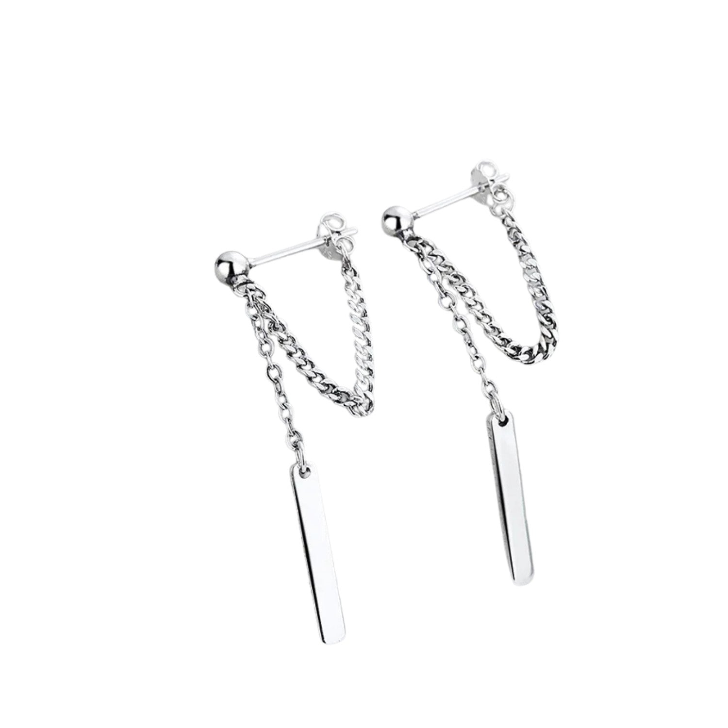 Chain Earrings For Men And Women Handcrafted 925 Sterling Silver