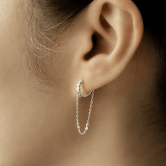 Chain-Shaped Earrings For Women Handcrafted 925 Sterling Silver