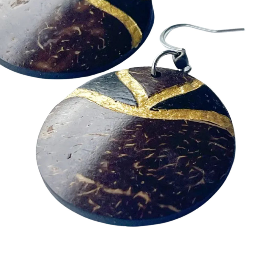 Classic Round Coconut Earrings