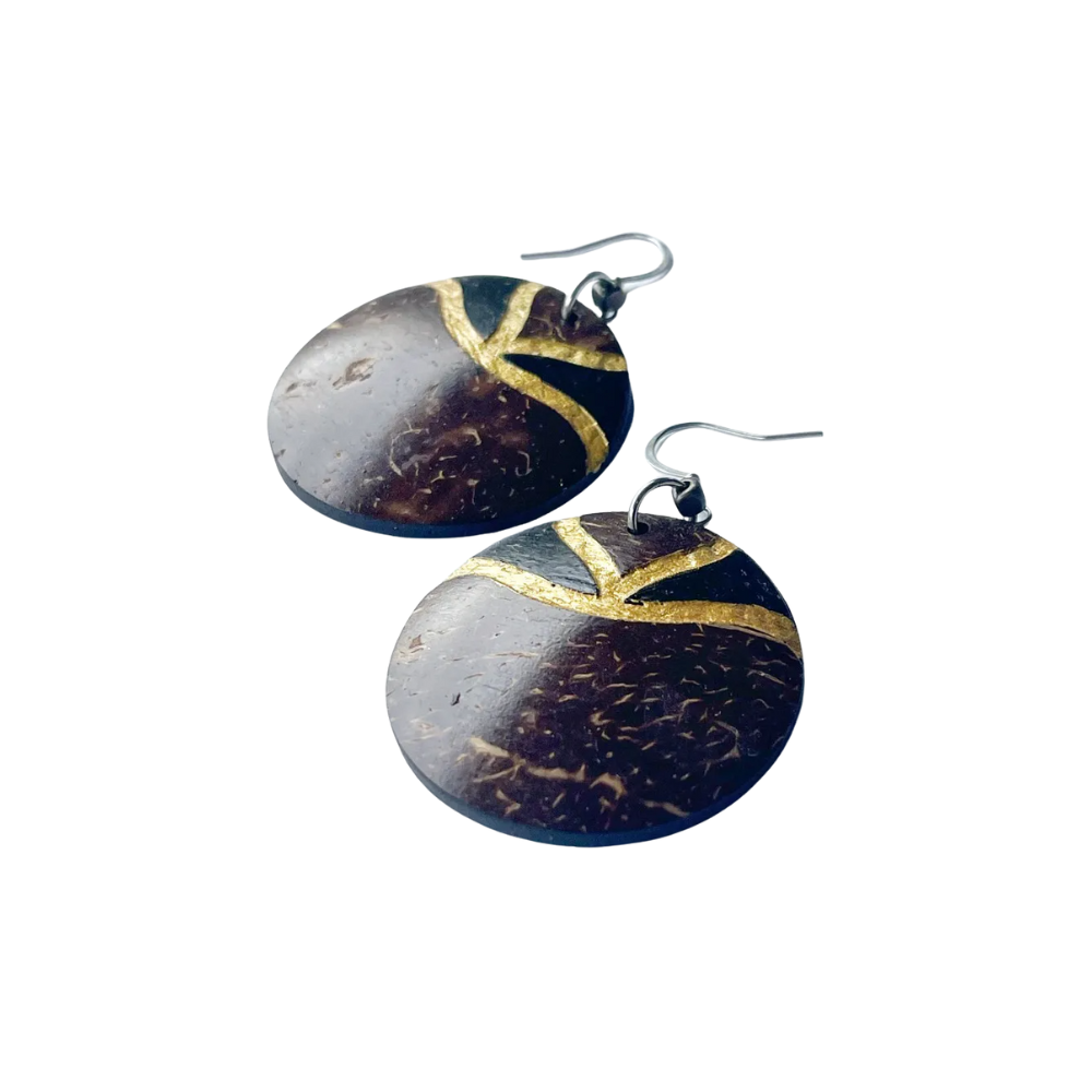 Classic Round Coconut Earrings