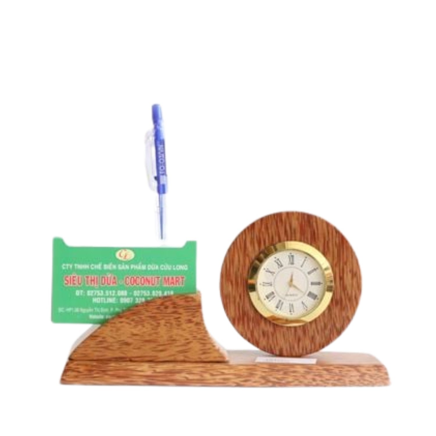 Coconut Wood Table Clock