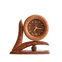 Coconut Wood Table Clock