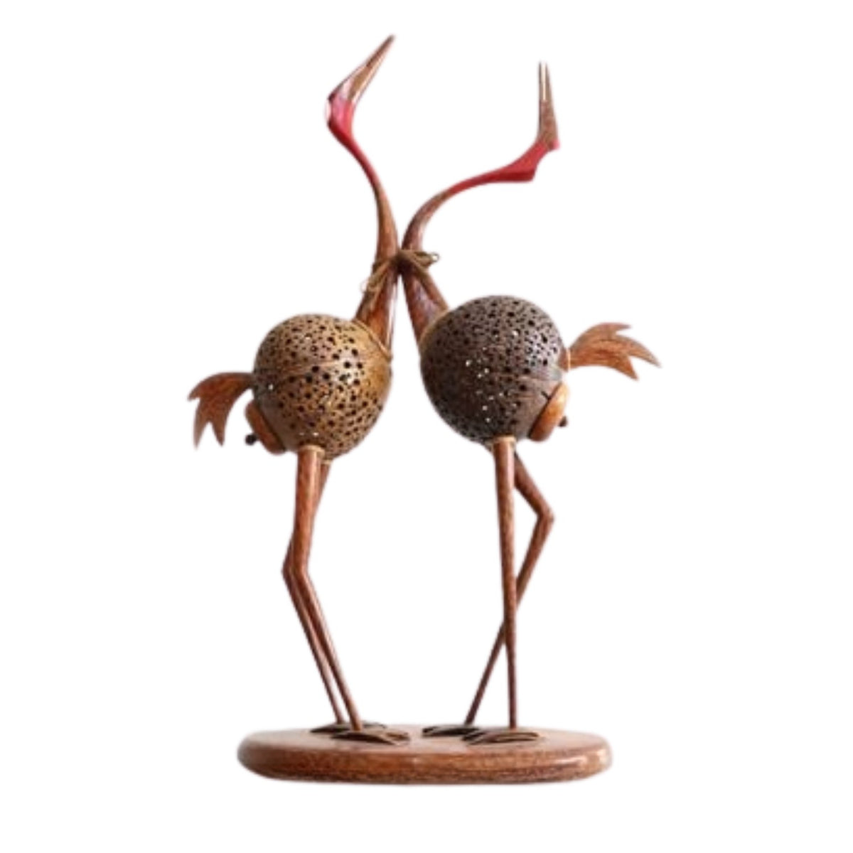 Pair Of Coconut Wood Cranes