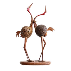 Pair Of Coconut Wood Cranes