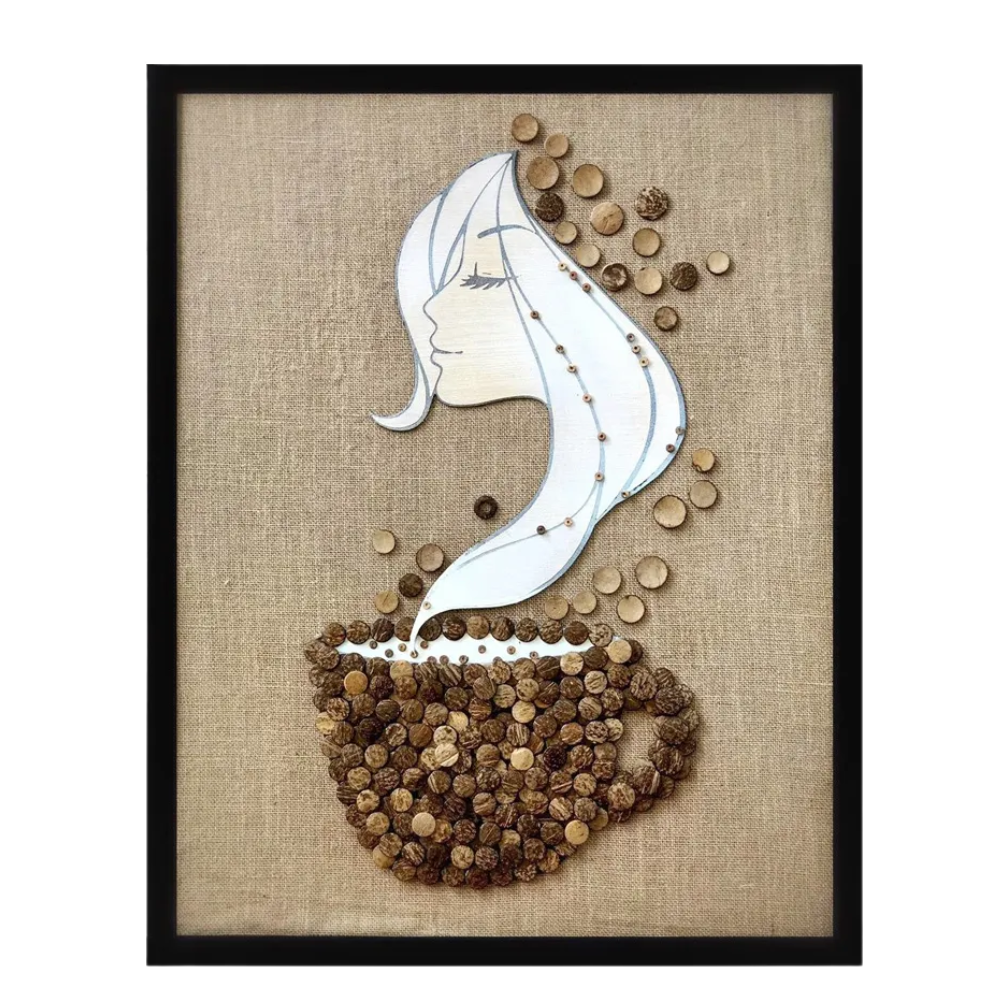 Coconut Decor Painting Coffee Girl