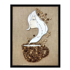 Coconut Decor Painting Coffee Girl