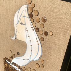 Coconut Decor Painting Coffee Girl