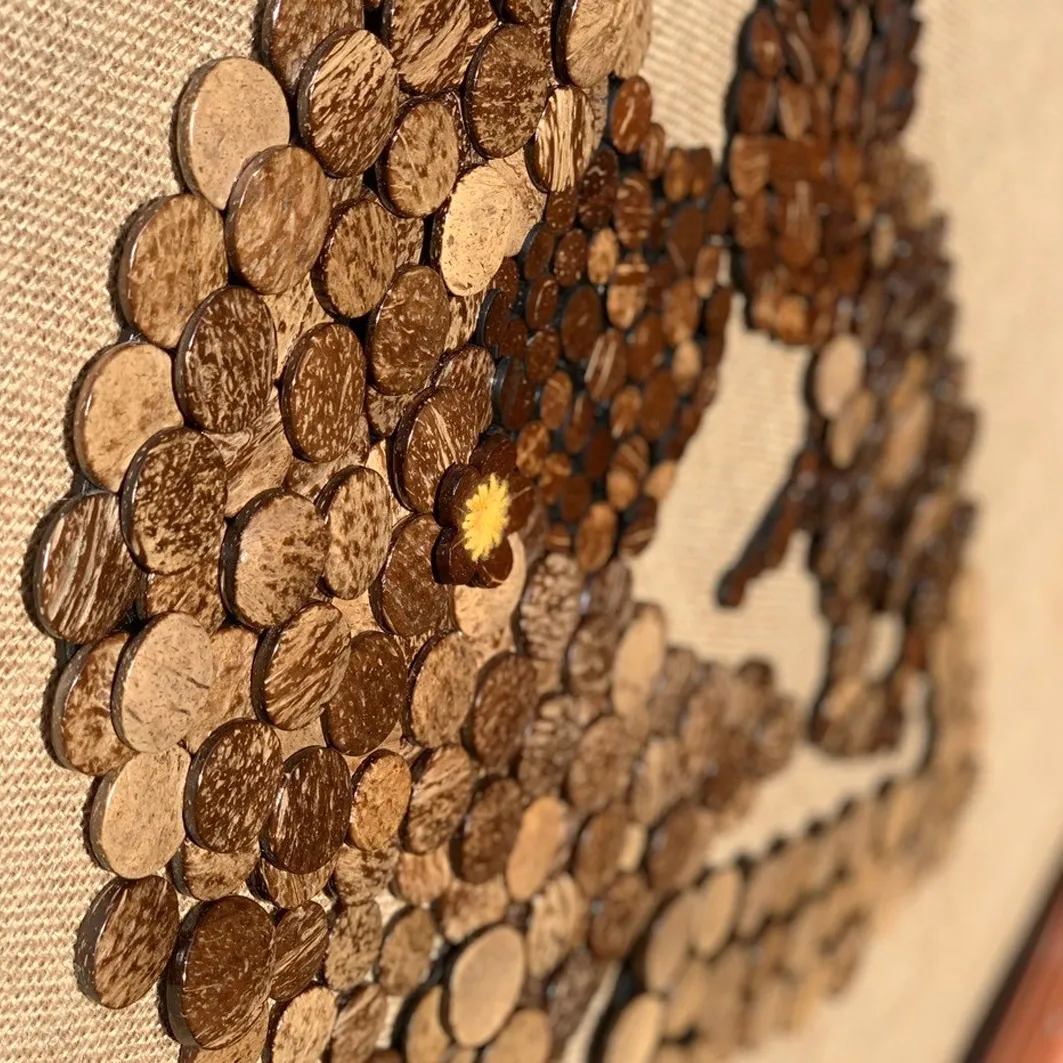 Coconut Painting Decor Mother and Baby