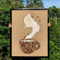 Coconut Decor Painting Coffee Girl