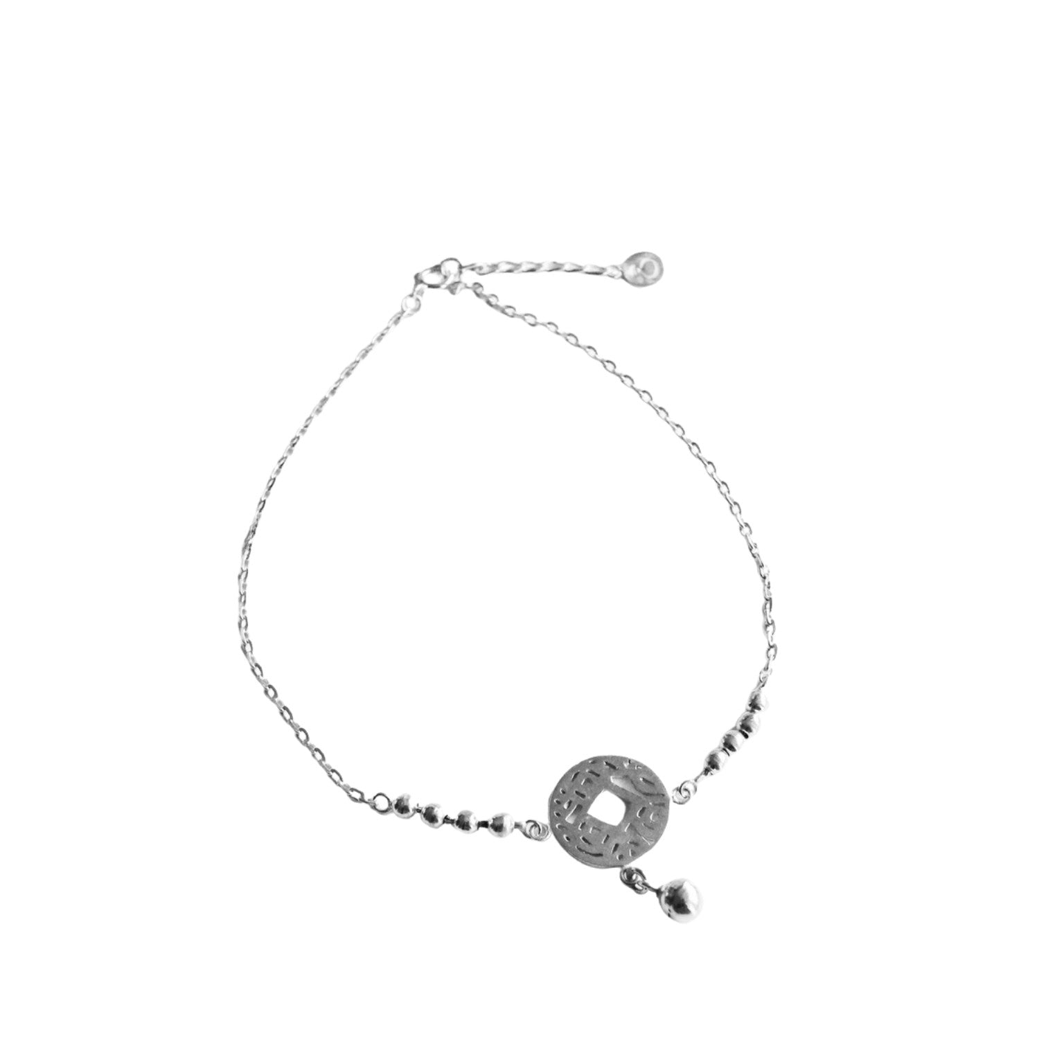Coin Anklet Handcrafted 925 Sterling Silver