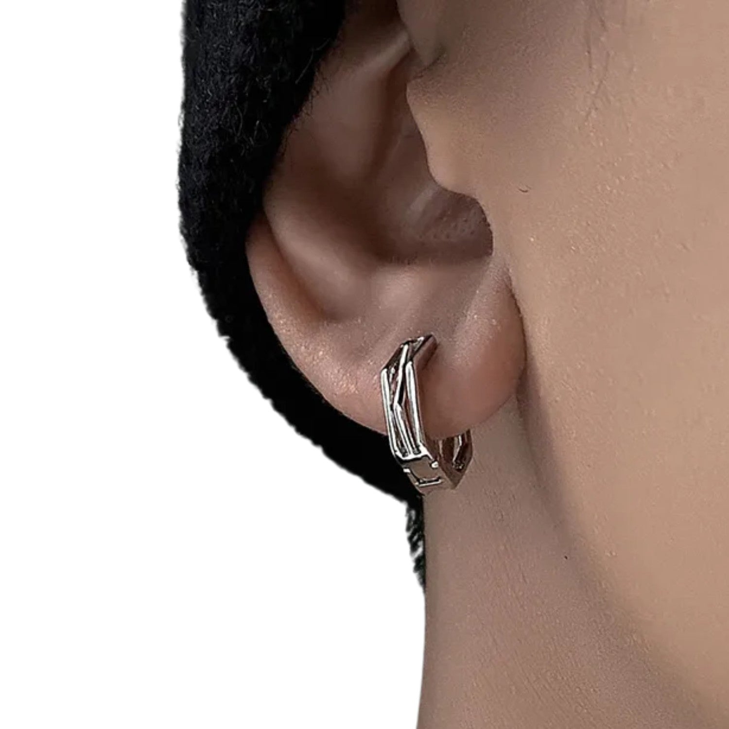 Cool Round Men's Earrings Handcrafted 925 Sterling Silver