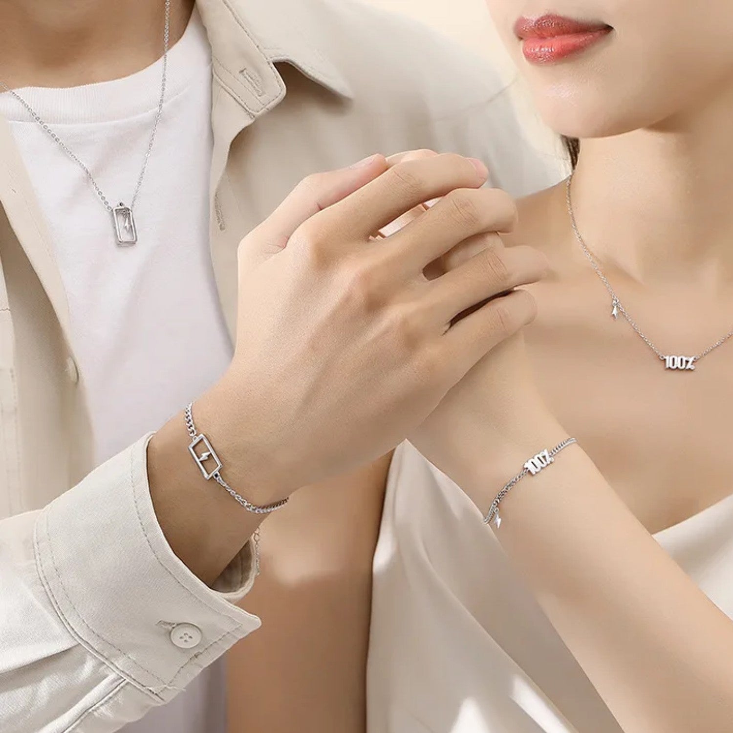 Couple Bracelets Handcrafted 925 Sterling Silver