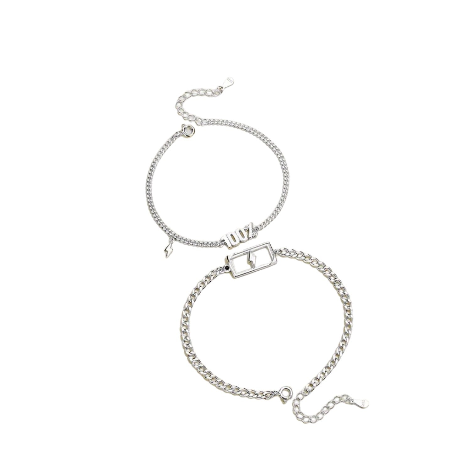 Couple Bracelets Handcrafted 925 Sterling Silver