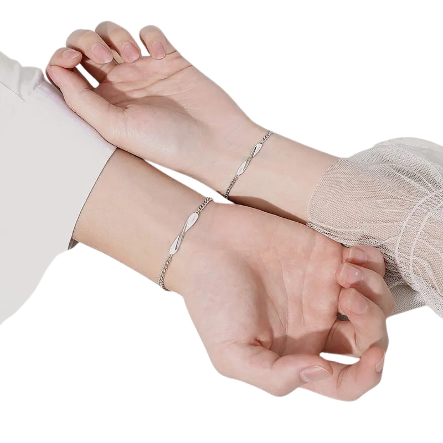 Couple Bracelets  Handcrafted 925 Sterling Silver