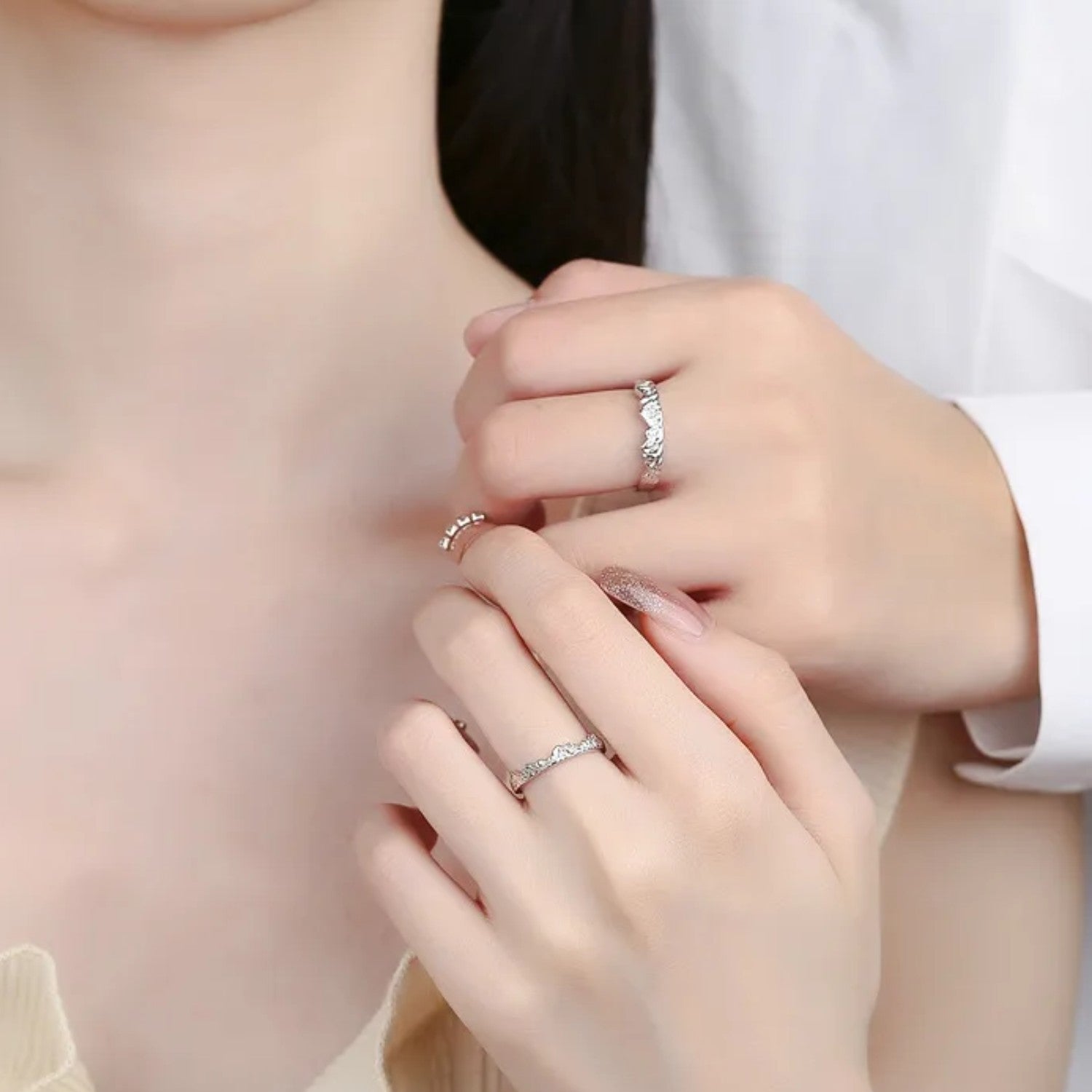 Couple Rings For Men And Women Handcrafted 999 Fine Silver