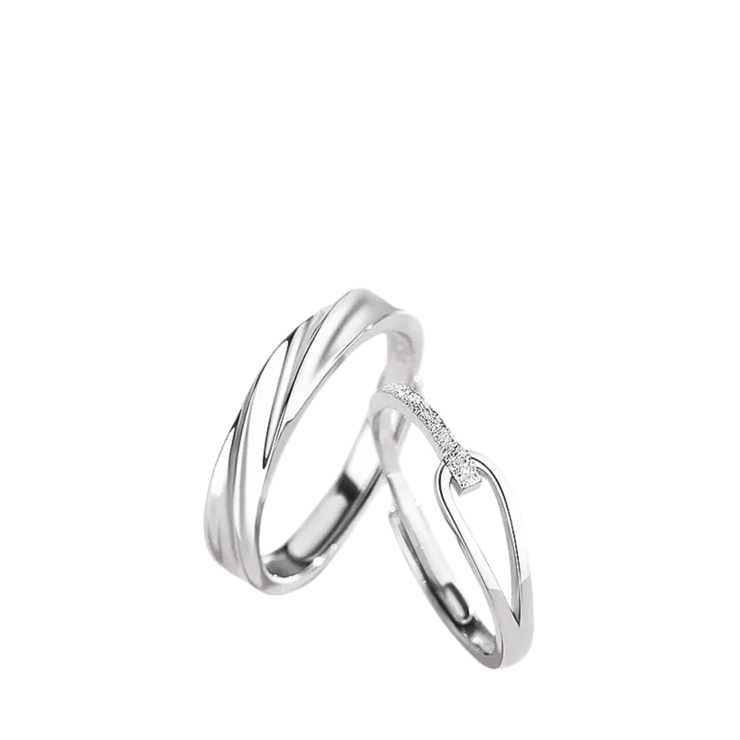 Couple Rings Handcrafted 925 Sterling Silver