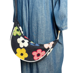 Handmade Upcycled Denim Crescent Bag