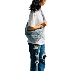 Handmade Upcycled Denim Crescent Bag