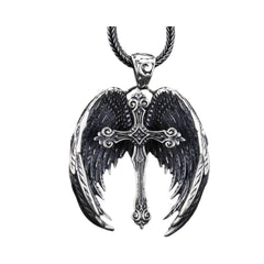 Cross Pendant With Wings Handcrafted 925 Sterling Silver