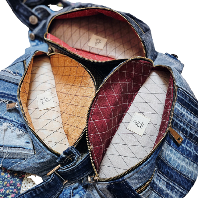 Handmade Upcycled Denim Crossbody Bag