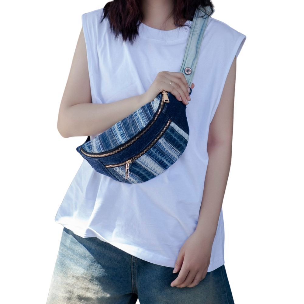 Handmade Upcycled Denim Crossbody Bag
