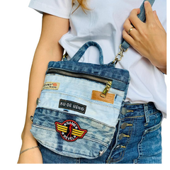 Handmade Upcycled Denim Crossbody Bag