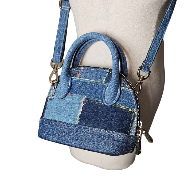Handmade Upcycled Denim Crossbody Bag