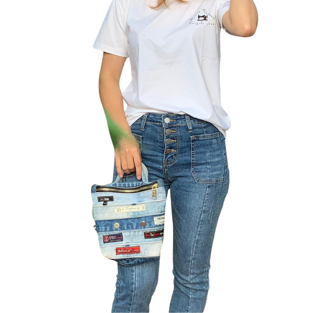 Handmade Upcycled Denim Crossbody Bag