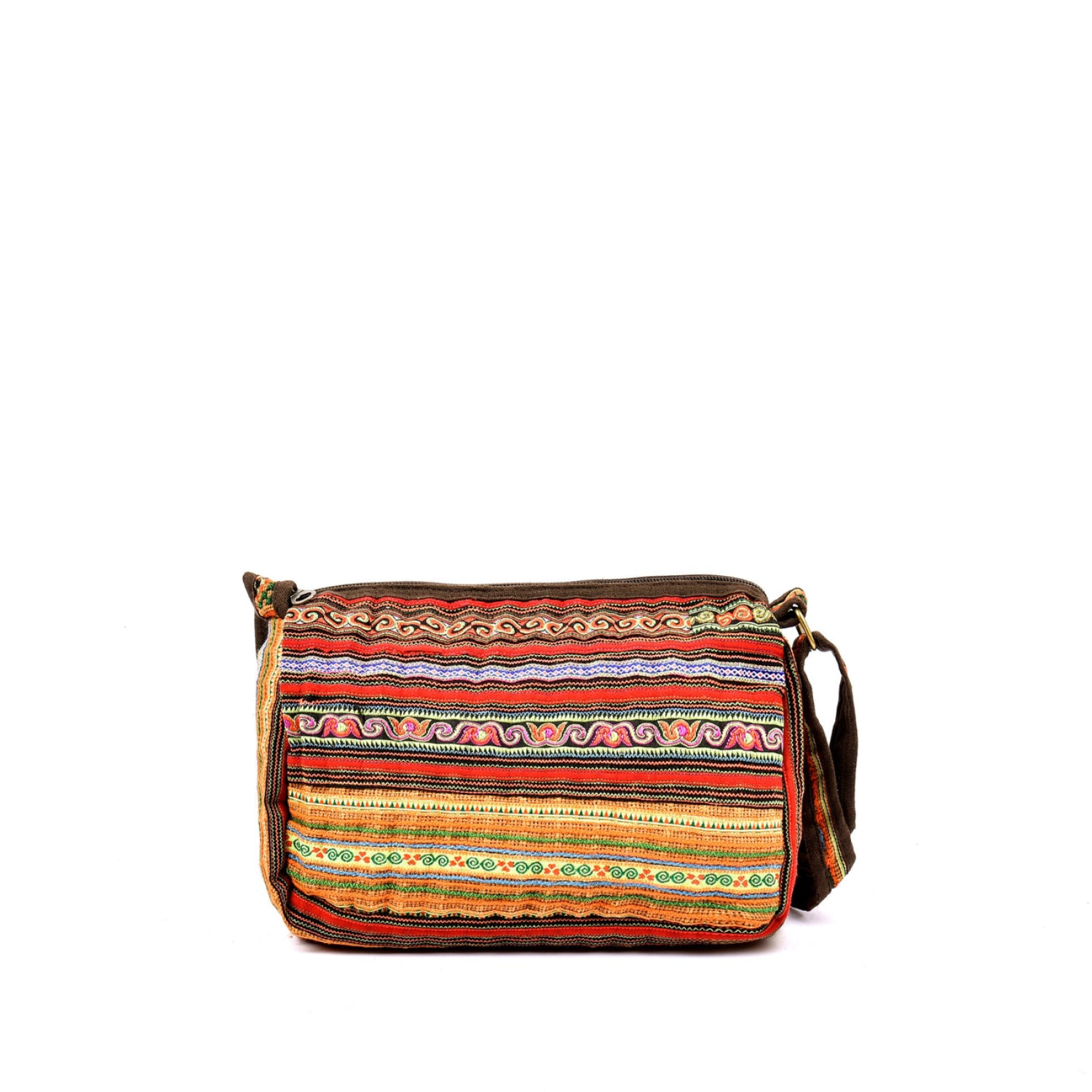 Fashionable Hand-Woven Brocade Crossbody Bag