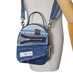 Handmade Upcycled Denim Dahlia Crossbody Bag