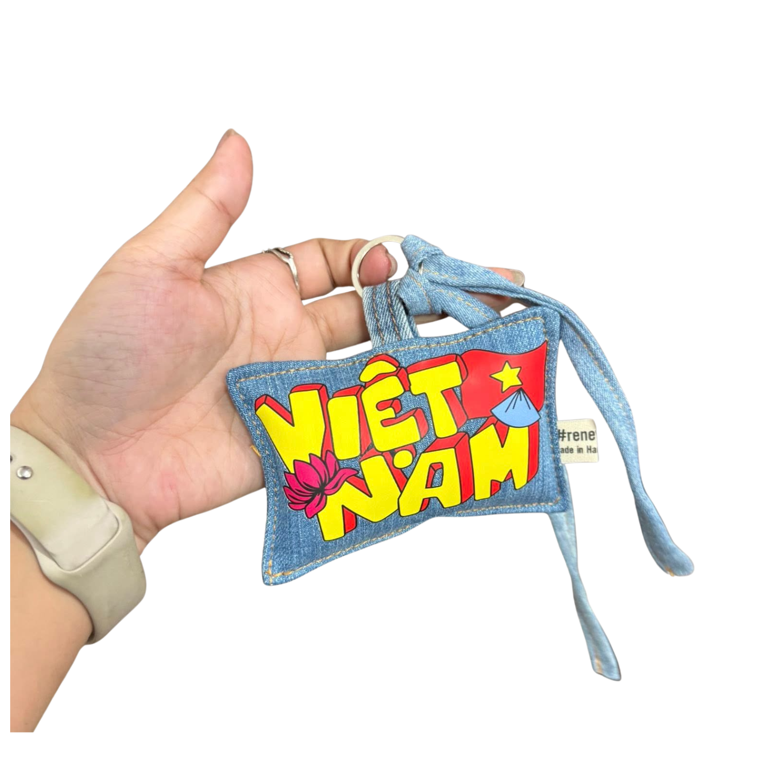 Handmade Upcycled Denim Decorative Keychains 01