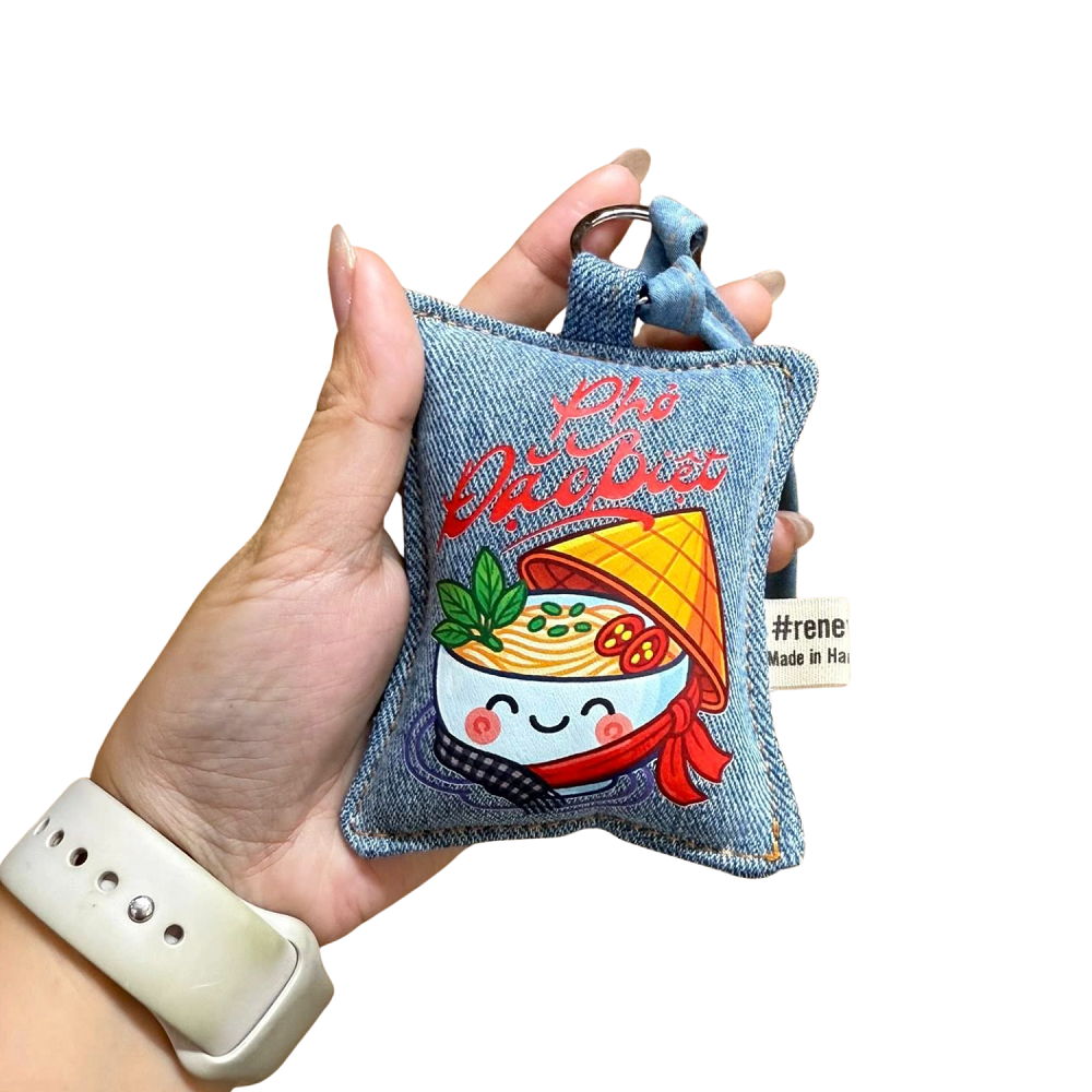 Handmade Upcycled Denim Decorative Keychains 01