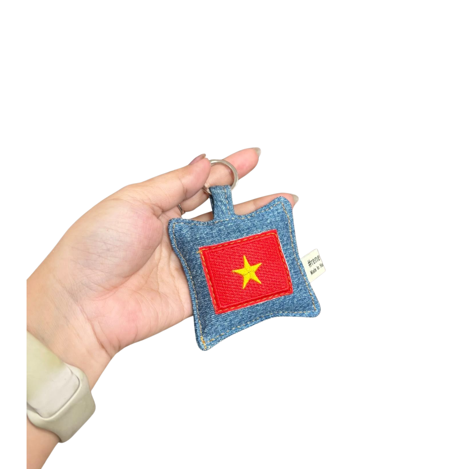 Handmade Upcycled Denim Decorative Keychains 02