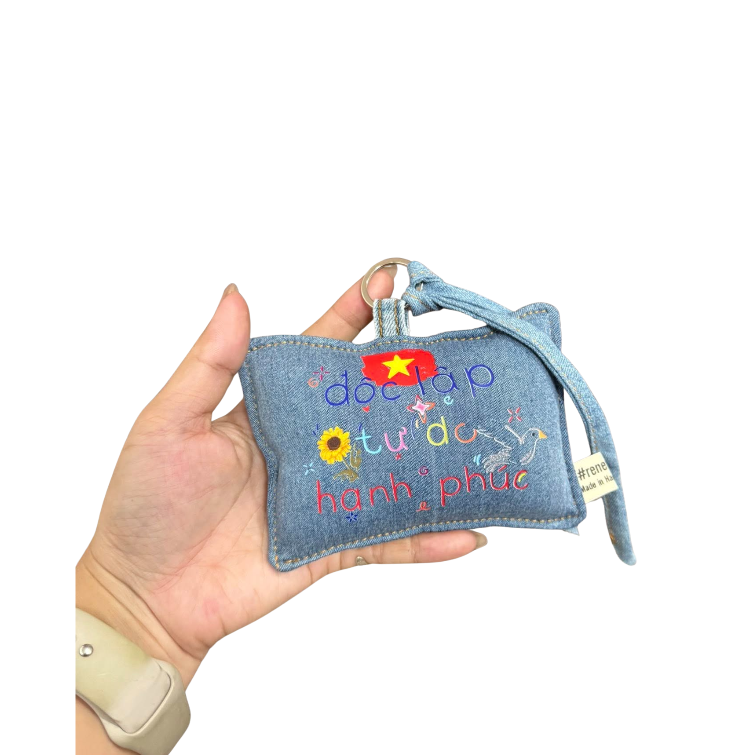 Handmade Upcycled Denim Decorative Keychains 03