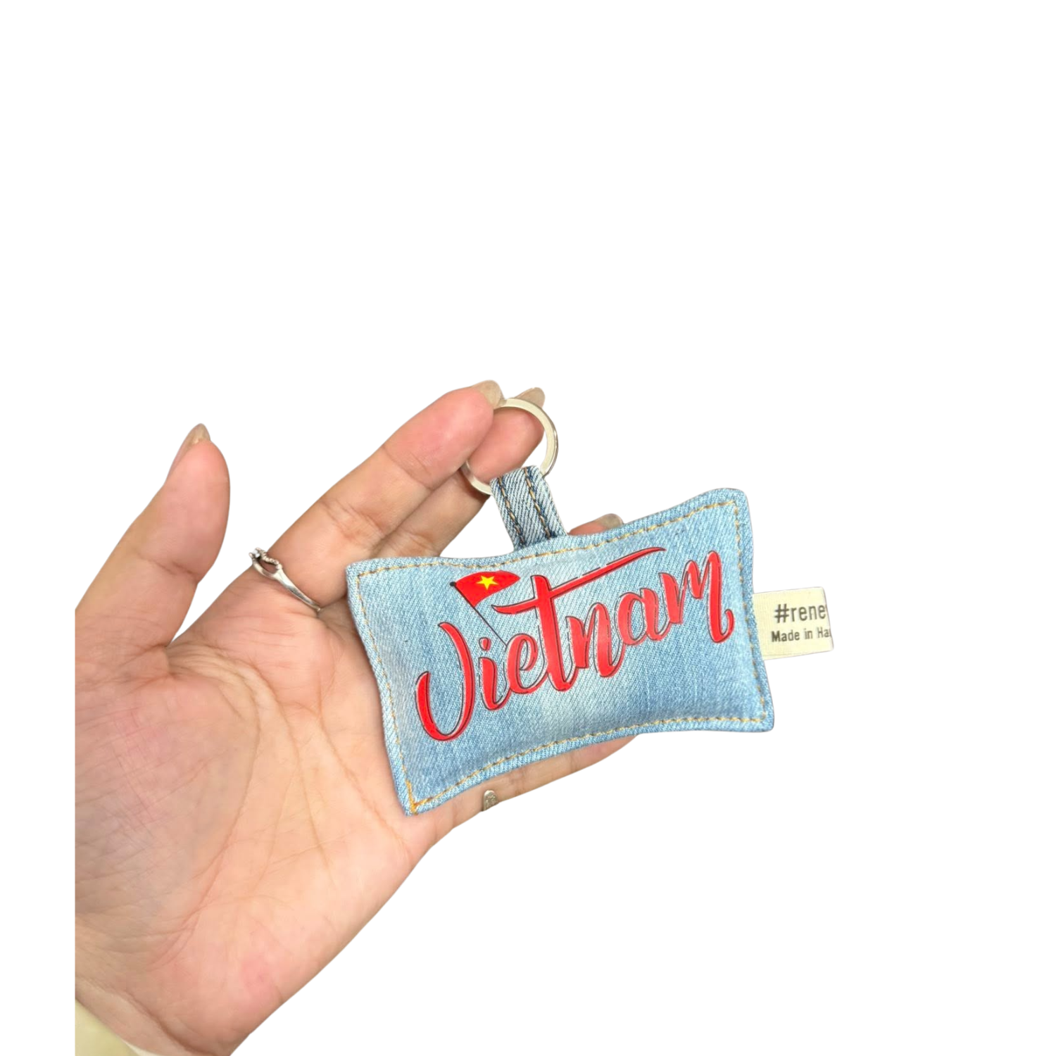 Handmade Upcycled Denim Decorative Keychains 03