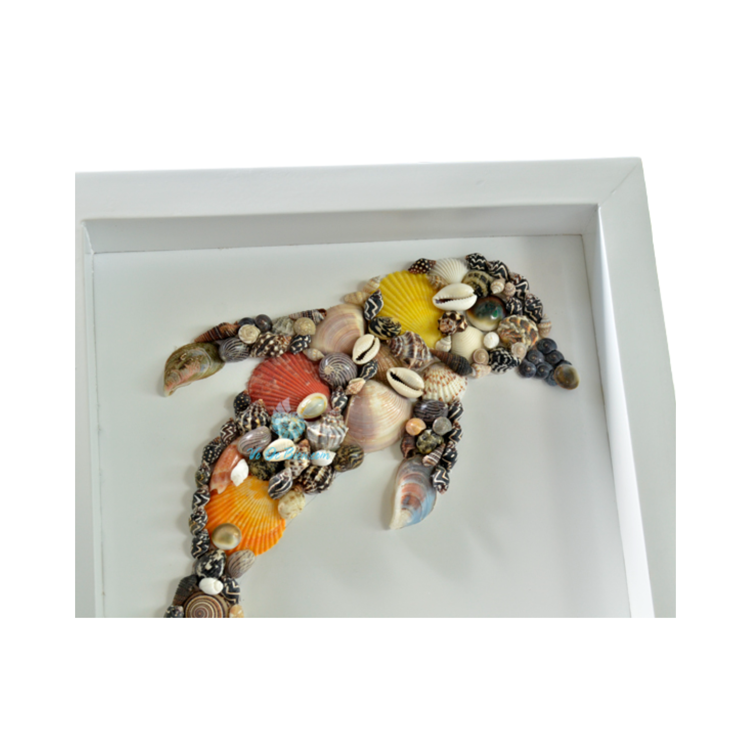 Dolphin Picture Frame From Seashell