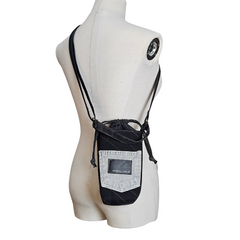 Handmade Upcycled Denim Drawstring Water  Bottle Bag