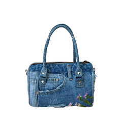 Handmade Upcycled Denim Duffel Bag