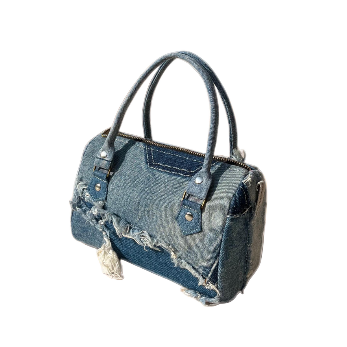 Handmade Upcycled Denim Duffel Bag