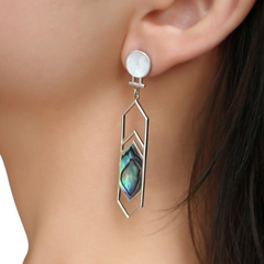 Earring Silver With Mother Of Pearl Inlay