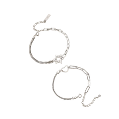 Eternal Heart Couple Bracelet Handcrafted 925 Sterling Silver