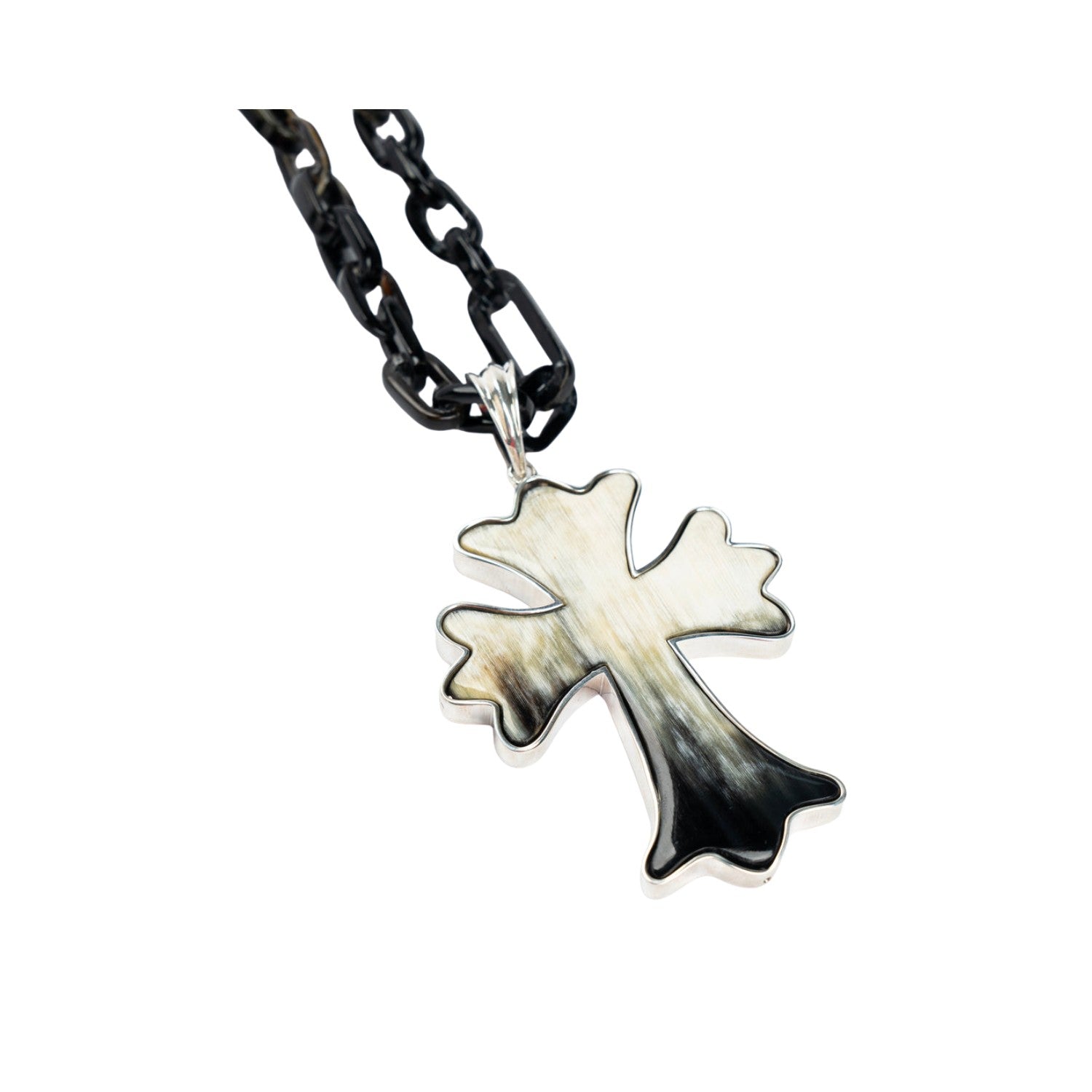Ethical Handcrafted Buffalo Horn Cross Pendant 1