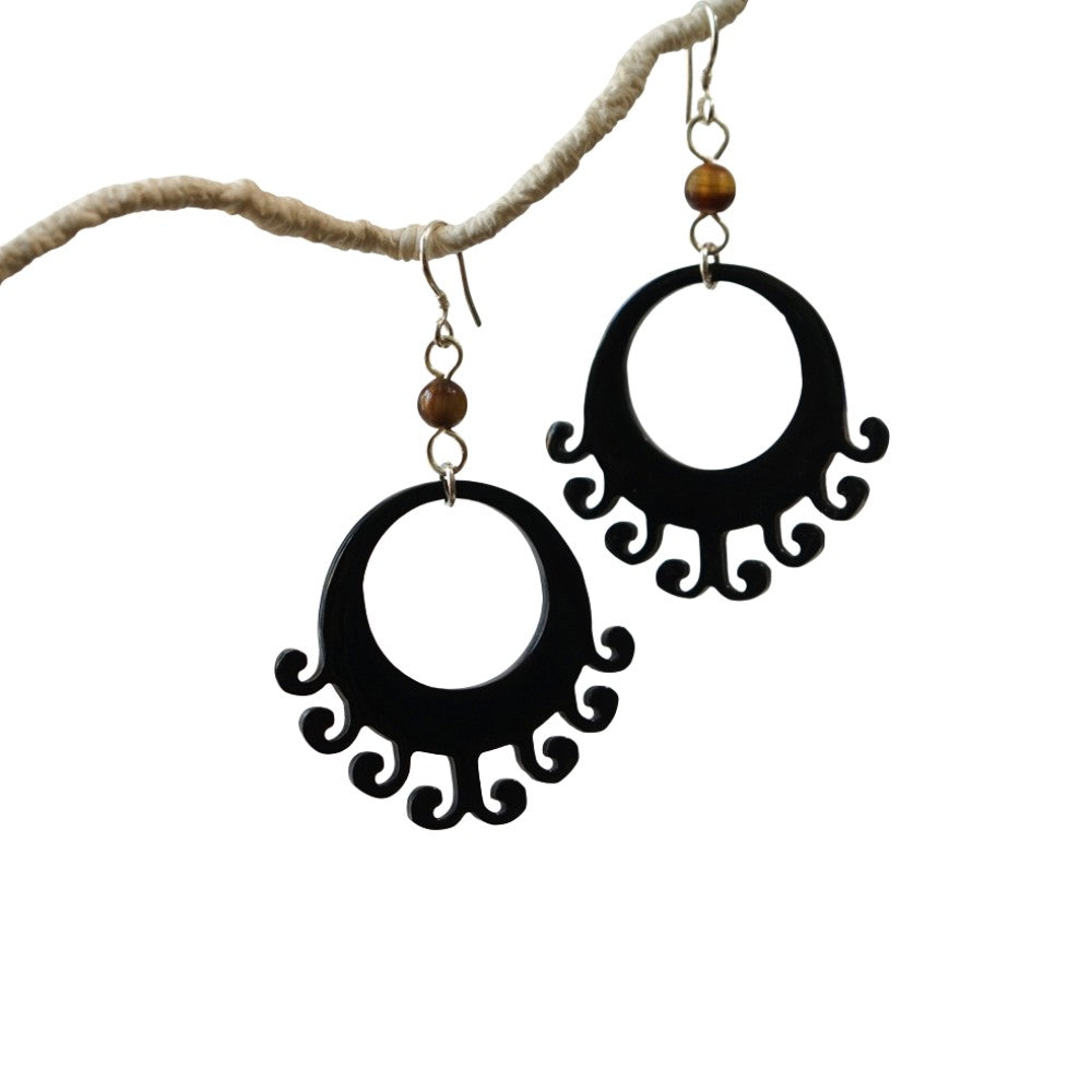 Ethical Handcrafted Buffalo Horn Earring 12