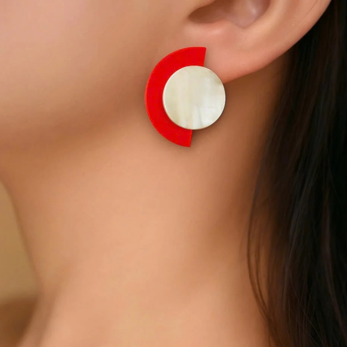 Ethical Handcrafted Buffalo Horn Earring 27