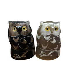 Ethical Handcrafted Buffalo Horn Owl Statue