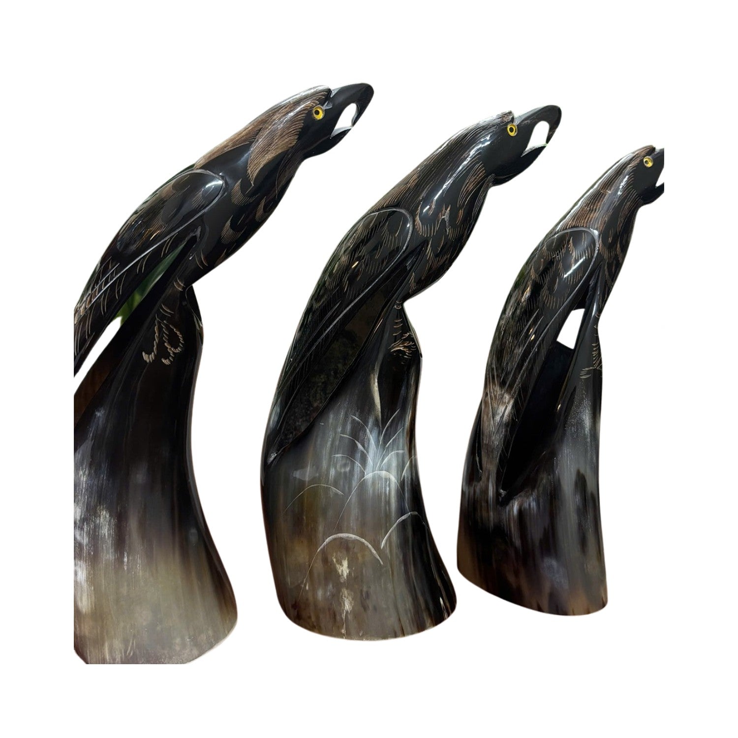 Ethical Handcrafted Buffalo Horn Parrot Statue