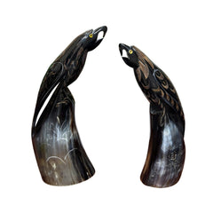 Ethical Handcrafted Buffalo Horn Parrot Statue